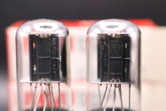RCA 6SN7GTB Matched Pair NOS/NIB Black tall Ladder Plates matched & balanced!!!
