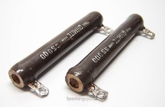 2 Vintage Ohmite Tubular Wire-Wound Ceramic Resistors / 35K Ohm / KTB1