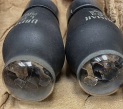 VERY RARE NOS GLASS TUBES MATCH PAIR L63 / 6J5G BRIMAR VINTAGE 1950’S [] GETTERS