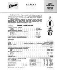 250TH HI MU Power Triode LOW hours, INTACT Filament for BC-610-E JAN Contract