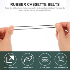 60pcs Cassette Belts Recorder Belts Cassette Tape Machine Rubber Belts New