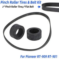 FOR PIONEER RT-909 RT-901 REEL TO REEL PINCH ROLLER REPLACEMENT TIRES & BELT KIT