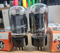6L6GC GENERAL ELECTRIC PREMIUM MATCHED PAIR OF TUBES NOS NIB *eTRACER* #12C51
