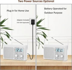 DreamSky AM FM Radio Portable – Shortwave Radio Battery Powered or Plug in Wall