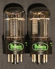 SYLVANIA 6SN7 GTB TUBE 1959 CHROME TOPPED HALO BLACK PLATES MATCHING SET