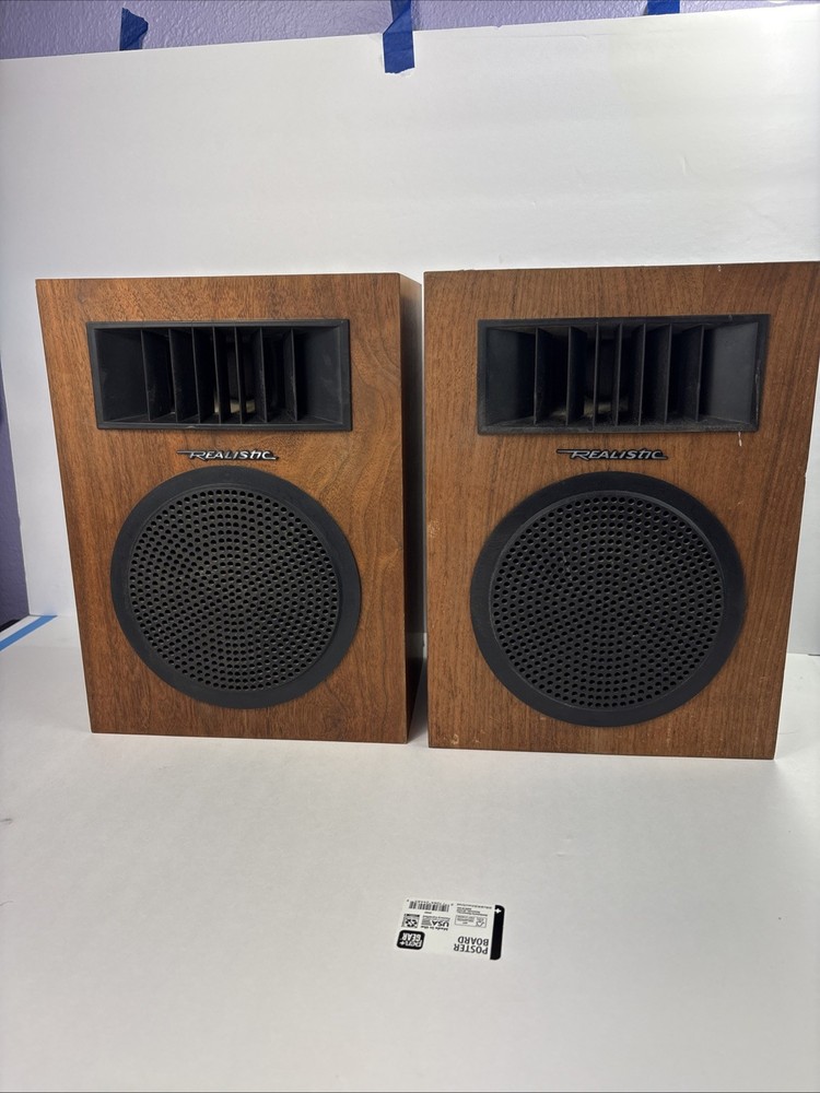 VINTAGE 70s Radio Shack Realistic Minimus-5 Tandy Wood Bookshelf Speaker 40-255B