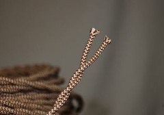 Cloth Covered Twisted Wire – Brown/Tan Pattern, Vintage Style Fabric Lamp Cord