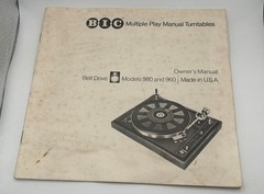 BIC Manual Turntable 980 + 960 OWNER’S INSTRUCTION MANUAL