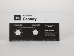 Pair of JBL L100 Century Aluminum Label Badges Replacement 1-Year Warranty