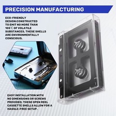 Cassette Case DIY Reel to Reel Cassette Tape Open Audio Plastic Black Q7L25645