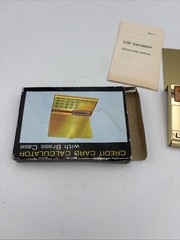 Credit Card Calculator with Brass Case Vintage LCD Taiwan Futura