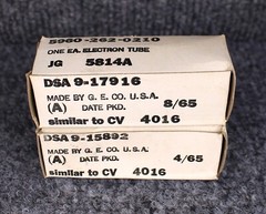 (2) MATCHED NOS/NIB GE 12AU7A 5814A Green Print Tubes ~ 1965 Military Stock!