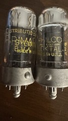 NOS Match Pair Brimar & Philco (Sylvania) 7C5 KT81 Loctal Tubes (6V6) RichTone !