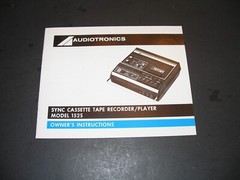 Audiotronics 152S Sync Cassette Tape Recorder/ Player Owner Manual Instructions