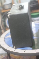 Vintage 1932 General Electric A-81 Portable Radio with tubes, missing cover.