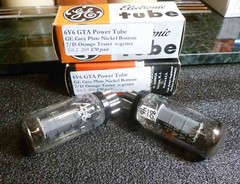 Pair GE Grey Plate 6v6 GTA Power Tubes 7/15 on the Orange Tester