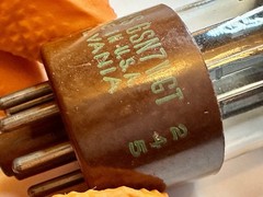 Sylvania JAN-CHS 6SN7WGT 1952 Brown Base Chrome Dome Tube Tested 2650/2800