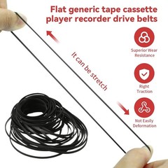 Cassette Recorder Belt 40-135mm Flat Rubber Drive Belts Pack of 50
