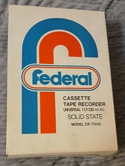 Vintage Solid State Portable Cassette Tape Recorder CR-7500 FEDERAL NOS bnib NEW