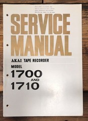 Akai Model 1700 1710 Reel to Reel Service Manual *Original*