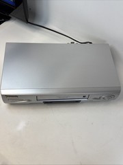 Panasonic PV-V4624S 4-Head VHS VCR Video Cassette Player Silver w/ remote works