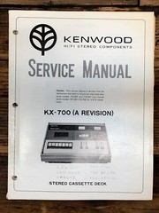 Kenwood KX-700 KX-700A Cassette Service Manual *Original*