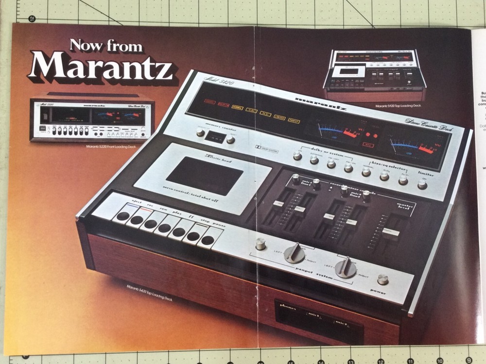 1975 Marantz 5420 5120 Cassette Deck Fold-Out 2-Page Color Magazine Ad