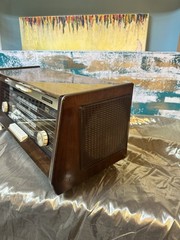 Vintage Working Table Top Stereo w/ tuning eye Philips B5X43A Made in Holland