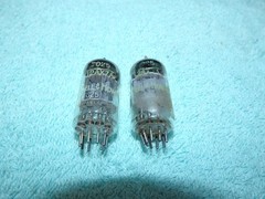 2 Bell & Howell MATCHED Pair 7025 12AX7 ECC83 Audio Tubes STRONG GREY PLATE 1966