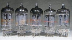 Five (5) RCA/GE (HP Label) 7025/12AX7/ECC83 Long Gray Plate USA