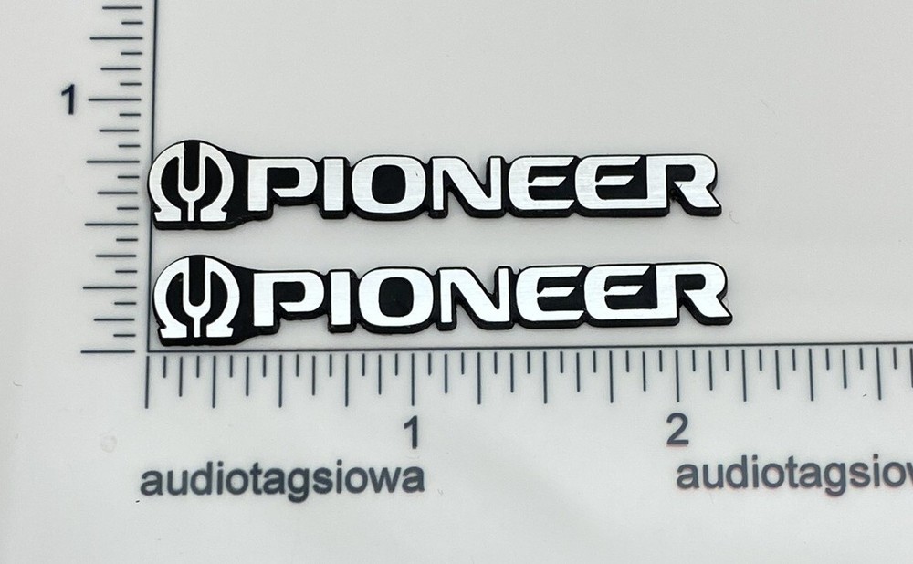 Pioneer Speaker Badge Logo Pair Silver Incised Plastic for CS Series and Others