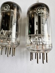 Platinum Matched Pair Black Plates 5963 12AU7 [] Getters 1954 ‘lansdales’