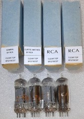 Matched Quad 6FQ7/6CG7 RCA clear top Vacuum Tubes, TV-7D will combine shipping