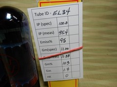 JJ E34L Vacuum Tubes Amplitrex Tested Strong 111% & 102%