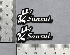 Sansui Speaker Badge Logo Emblem – Premium Silver Pair With Self Stick Adhesive