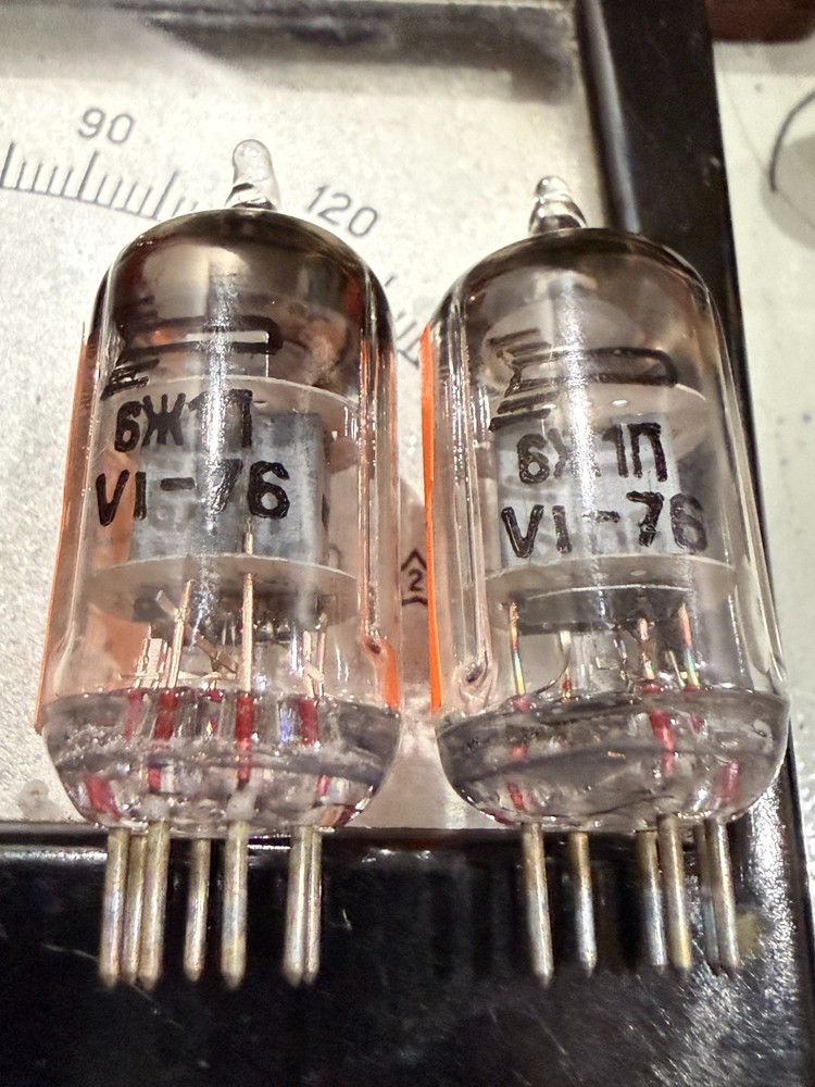 2x 6J1P (6J1 EF95 6AK5 6F32) GOLD GRID (NEW Little Dot Amp) MATCHED PAIR #2 1976