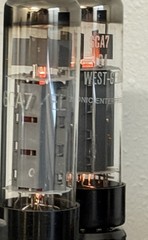 2 Nice Closely Matched Siemens 6CA7 EL34 Tubes O Getters Dimple Top Test Strong!