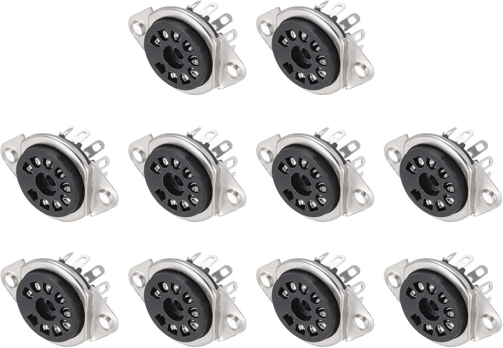 10 Pcs 9Pin Tube Socket Bakelite Tube Socket,Vacuum Tube Protect Tube Pin Socket