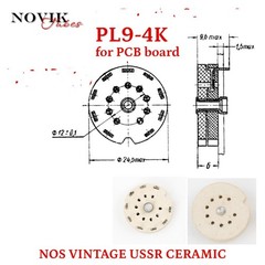 PL9-4K Ceramic Sockets 9 Pin PCB Board Mount Vintage Silver Plated Pins 20pcs