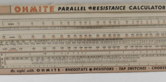 RARE Vintage 1949 Ohmite Parallel Resistance Calculator, Ohm’s Law Calculator