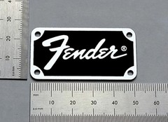 Fender Transitional Badge Logo for Amp, Case & Equiptment – Silver With Adhesive