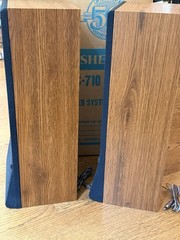 Vintage Fisher Speakers MS-710 Pair Faux Woodgrain RCA Connectors 19Hx9Wx7D