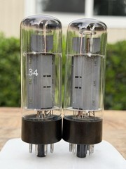 Pair Mullard EL34 6CA7 Tubes Blackburn XF2 O HALO Hickok TV7 Tested MATCHED 46.2