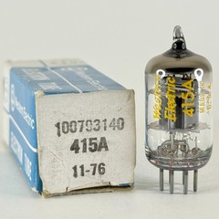 (1) Tested 1976 Western Electric 415A Tube with Box O Ring Halo Getter Code 7639