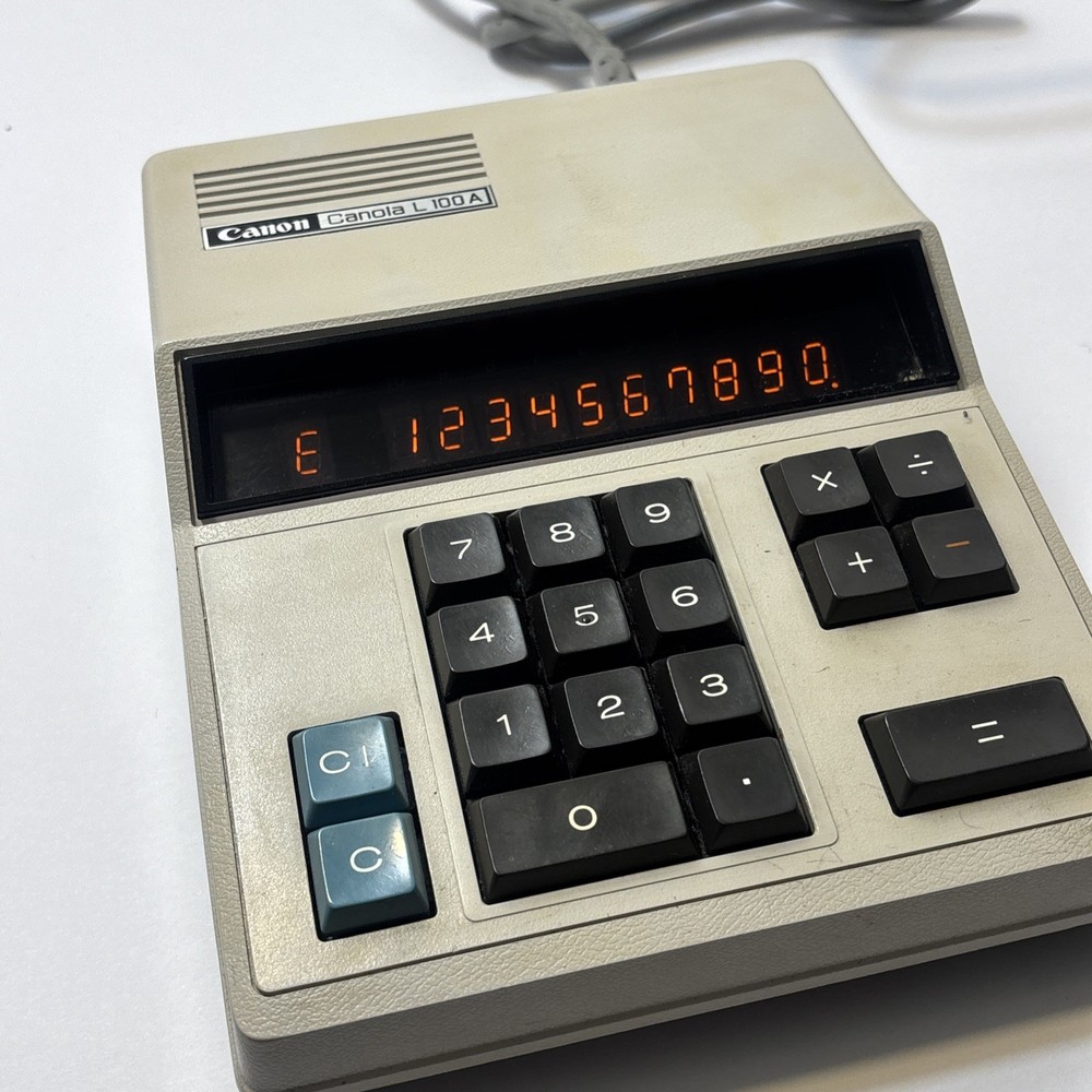 Vintage 1970s Canon Canola L100A Desktop Calculator, Great Working Condition!