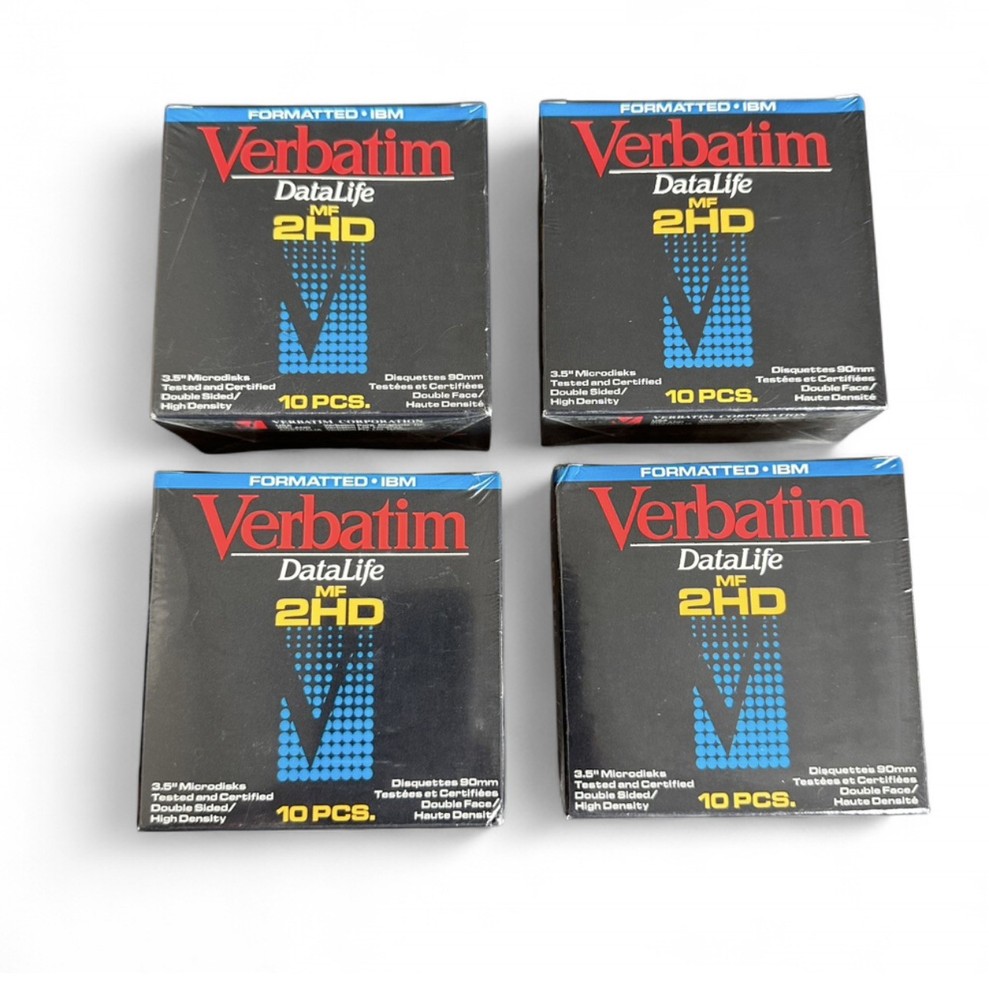 Verbatim DataLife 3.5” MicroDisks 10 Pack MF 2HD Sealed IBM 4 Sets