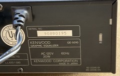 Kenwood GE-5010 Stereo Graphic Equilizer Tested Works!