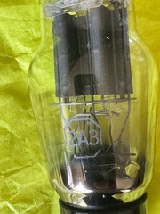 PAIR of unused 1940s U. S. Navy RCA CRC 2A3 Mil Spec Black Plate Tube. Orig Pkg.