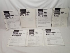 Pioneer Lot of 7 Turntable Original Service Manuals PL-4 7 C7 X5 S30 S70 516