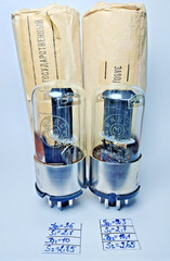 2 pcs NEW 6N8S/6N8M/ 6SN7/ 1578 Metal Base MELZ Tubes 03.1954 Matched Pair